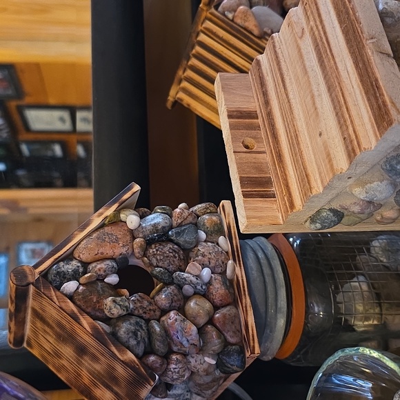 Stone Decorated Handmade Birdhouse - Picture 9 of 9